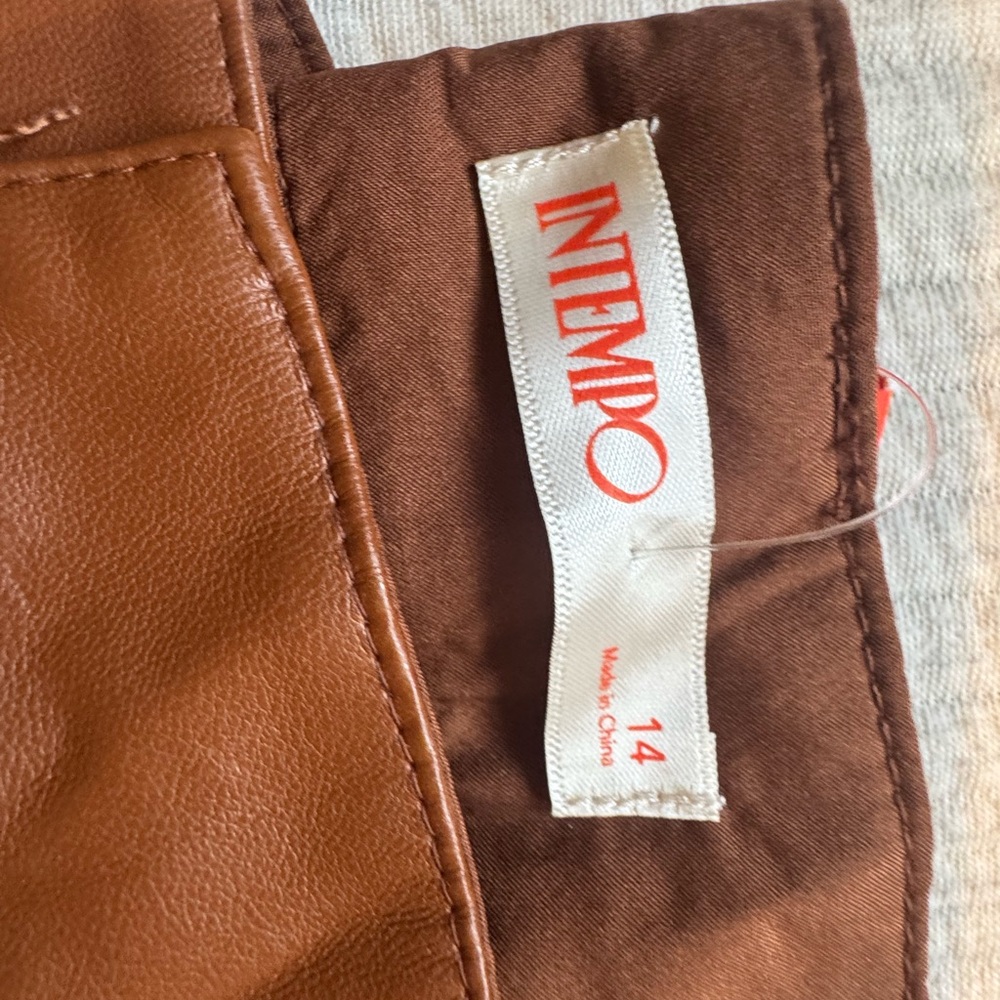 Brown Cargo Leather Pants - Picture 4 of 5